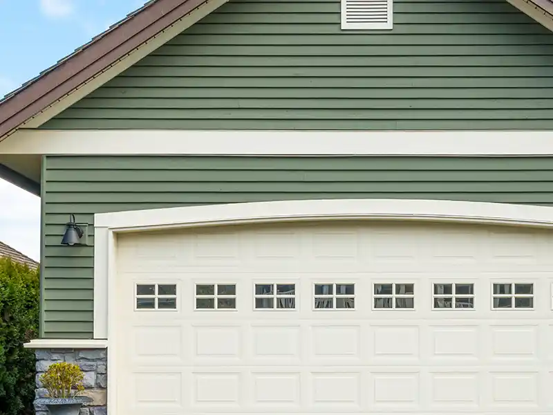 Green siding close-up